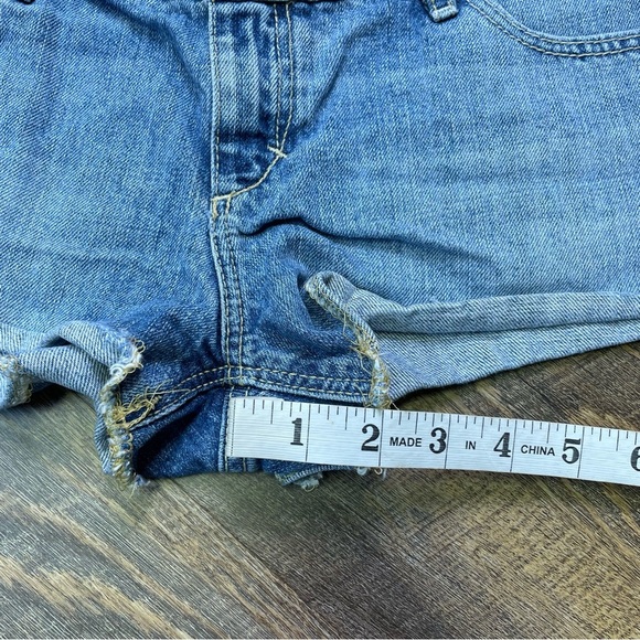 Vintage Abercrombie & Fitch Micro Denim Mini Shorts Low Rise Womens 6 Y2K - Picture 6 of 8